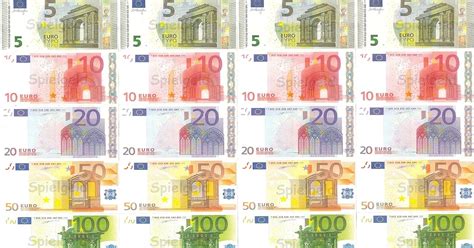 Euroscheine Druckvorlage Spielgeld Zum Ausdrucken Pdf Kostenlos
