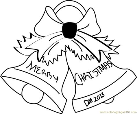 Top 10 bell coloring pages for kids: Merry Christmas Bell Coloring Page - Free Christmas Bells ...