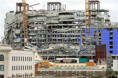 A crane collapsed into an apartment building in dallas on sunday, killing one person and injuring at severe winds appeared to have played a role in the collapse, jason evans, a spokesman for the. Unstable building, cranes hamper rescue try in New Orleans ...