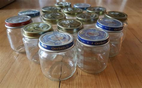 Lot Of 15 Baby Food Glass Jars With Lids Baby Food Jar Crafts Baby