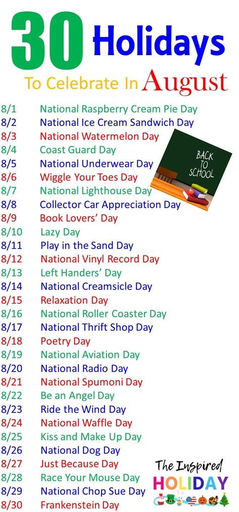 30 Holidays To Celebrate This August Learn About All The Silly And