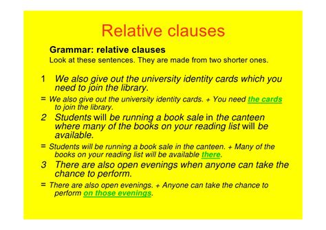 Defining relative clauses (also called identifying relative clauses or restrictive relative clauses) give detailed information defining a general term or expression. Relative Clauses Exercises