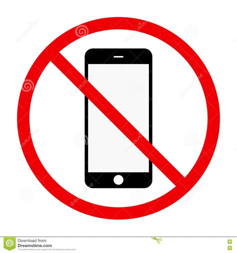 No Phone Sing Stock Vector Illustration Of Signboard 79324068