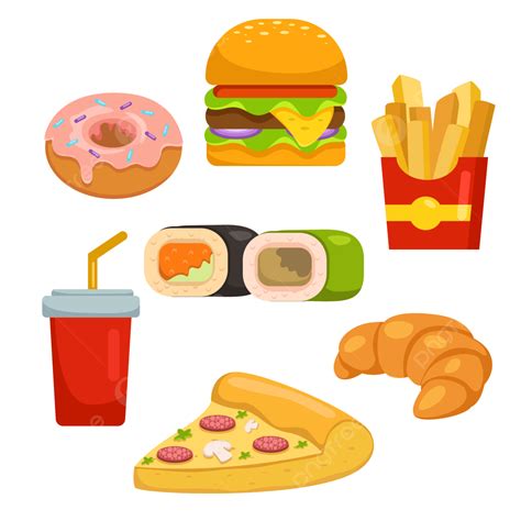 Fast Food Set Vector Hd Png Images Bundle Set Of Fast Food Or Junk