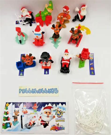 Christmas 2022 Complete Set 12 Figures With Papers Kinder Joy Surprise
