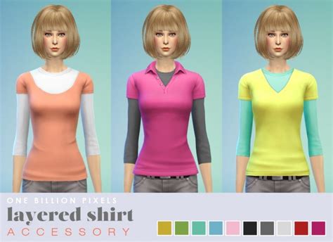 Accessory Layered Shirt At One Billion Pixels Sims 4 Updates