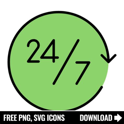Free 24 Hours 7 Days Svg Png Icon Symbol Download Image