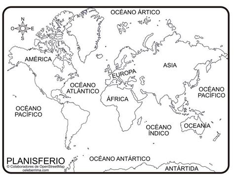 Vinilo decorativo mapa mundi mundo planisferio continentes g. Planisferio sin división política y con nombres para ...
