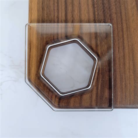 Honeycomb Cutting Board Corner Handle Acrylic Router Template — Wood