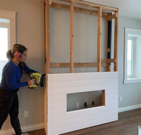 Easiest Shiplap Fireplace Tutorial With Free Plans And Video Ana White