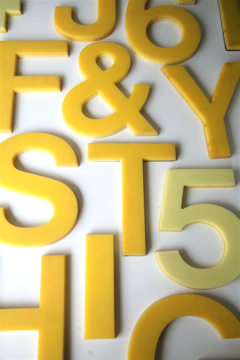 Vintage Plastic Yellow Shop Letters | Cream and Chrome