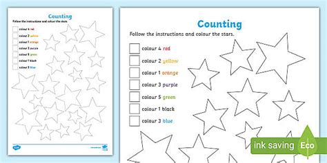 Counting Instructions Coloring Sheet Teacher Made Twinkl
