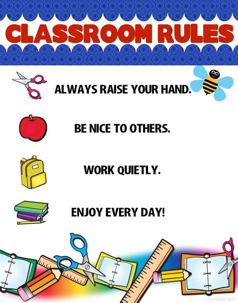 Classroom Rules Poster Printable Free