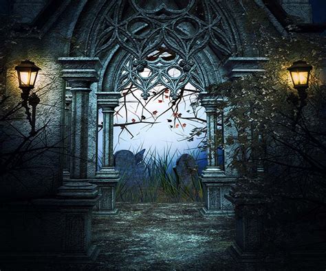 New Halloween Theme Cemetery Tombstone Photography Backdrop Sale