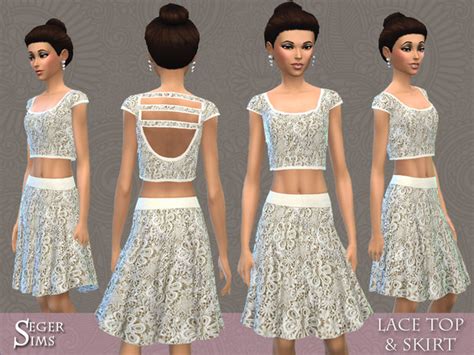 The Sims Resource Lace Top And Skirt By Segersims Sims 4 Downloads