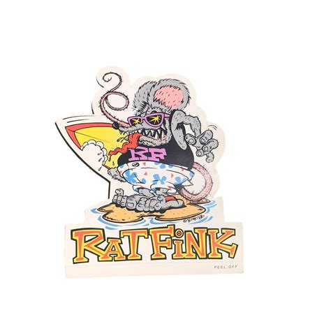 Vintage Rat Fink Surfboard Sticker Chubbysurf