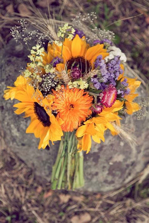 Sunflower Wedding Bouquets Summer And Fall Weddings