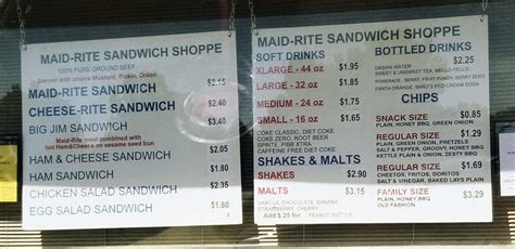 Menu At Maid Rite Sandwich Shoppe Fast Food Greenville