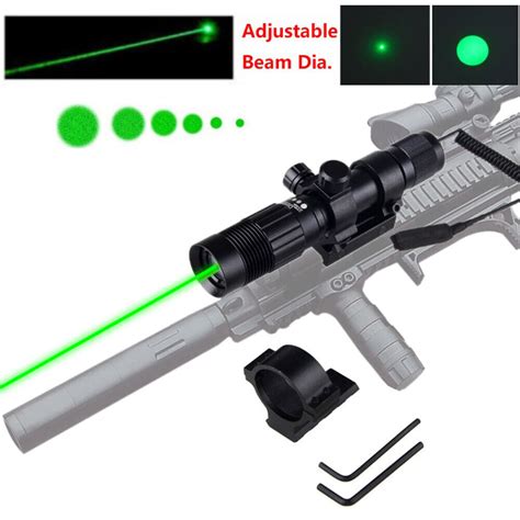 Adjustable Green Laser Flashlight Designator Rifle Illuminator With