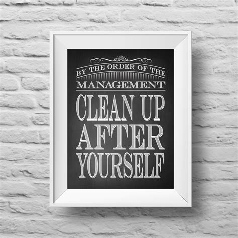 Clean Up After Yourself Unframed Art Print Typographic Etsy