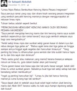 *ambil sebiji limau nipis.dan sumbat sebiji garam kasar di dalam nya dan rebus dengan tiga gelas air*. Viral Limau Nipis Sembuhkan Kencing Manis, Dr Suhazeli ...