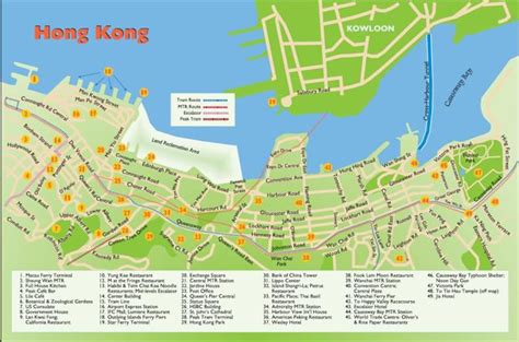 Hong Kong Tourist Map Top Attractions Transportation And More