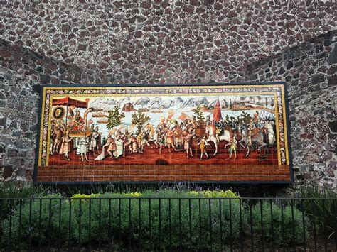 Mural De Moctezuma And Hernán Cortés Centro Histórico