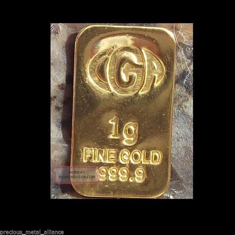 1 Gr G Gram 9999 24k Gold Premium Cga Bullion Bar Ingot