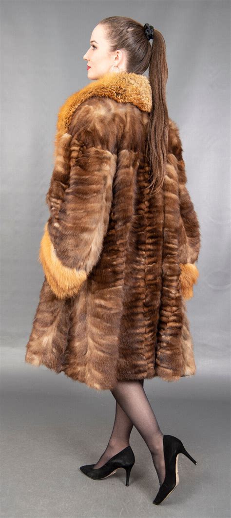 5708 Gorgeous Real Russian Barguzin Sable Fur Coat Swinger Beautiful