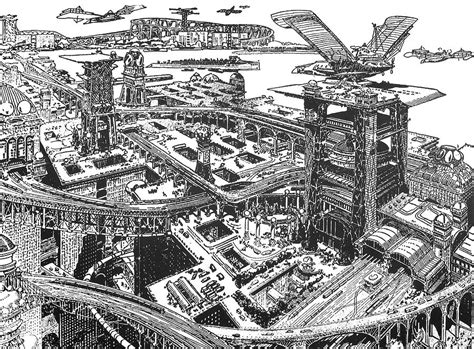Download 57,000+ royalty free city drawing vector images. Biederman Futuristic City Drawing by Granger