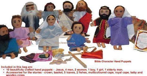 Bible Puppets Set Of 10 And Accessories In Jute Bag Ew Education
