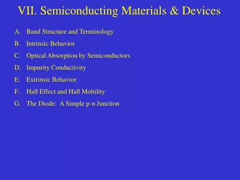 Ppt Vii Semiconducting Materials And Devices Powerpoint Presentation