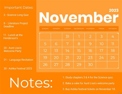 November 2023 Blank Calendar Printable Mobila Bucatarie 2023