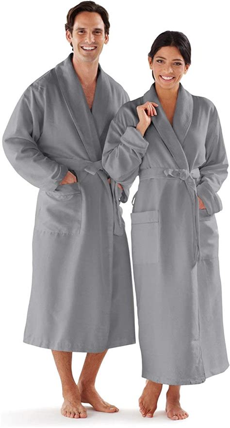 His And Her Robes Set For Couples Grey Microfiber Bath