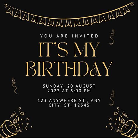 Birthday Invitation Template Editable Polito Weddings