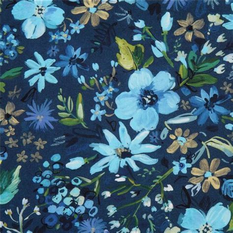 Navy Fabric With Blue Flowers By Dear Stella Modes4u