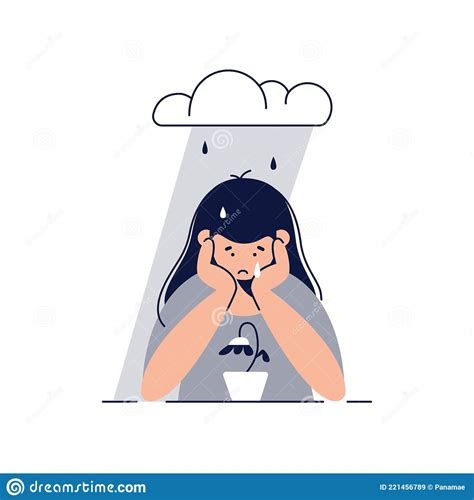 Depression And Sadness Vector Concept Symbol Of Unhappy Person