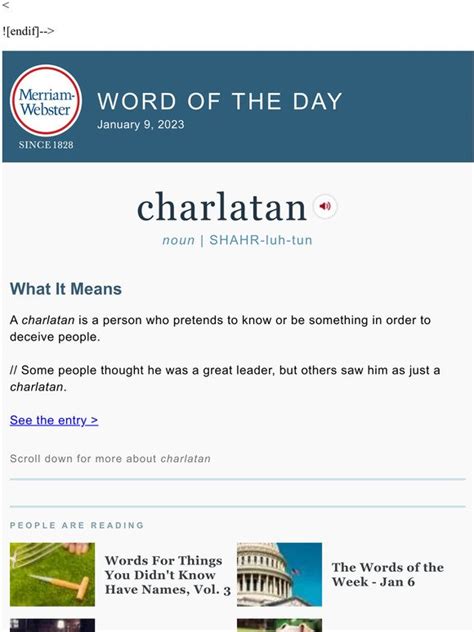 Merriam Webster Charlatan Plus Words For Things You Didnt Know