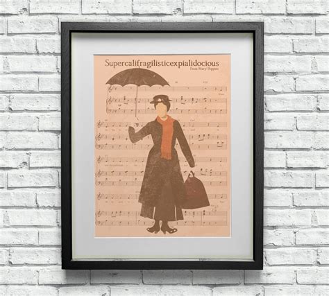 Mary Poppins Supercalifragilisticexpialidocious Custom Sheet Music Wall