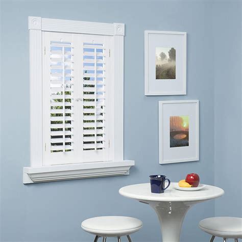 Home shutter gallery tier on tier shutters tier on tier shuttersimage details width this image is about: homeBASICS Plantation Faux Wood White Interior Shutter ...