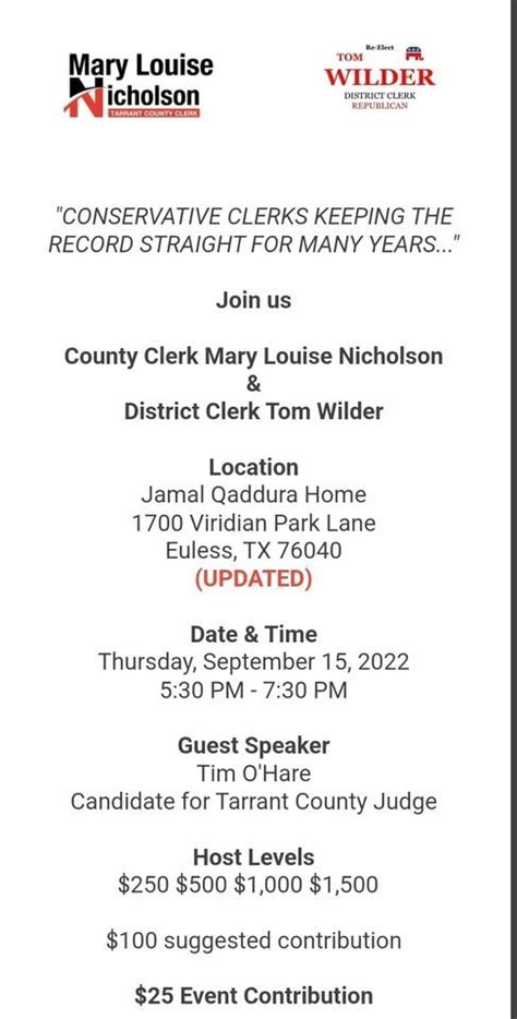 Reelect Tom Wilder District Clerk And Mary Louise Nicholson 1700