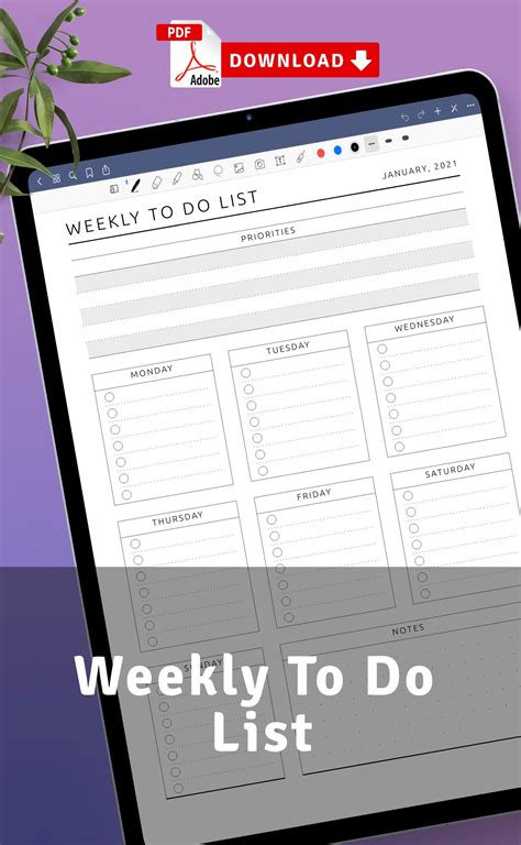 Weekly To Do List Template Gives You The Opportunity To Organize Your