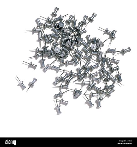Silver Drawing Pins Stock Photo Alamy