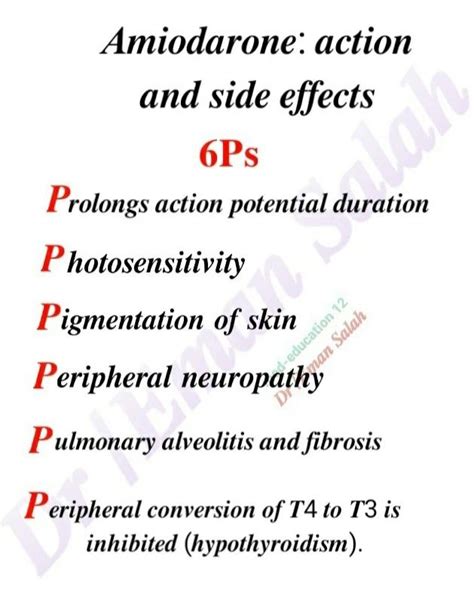 Amiodarone Action And Side Effects In 2023 Medical Mnemonics Medical
