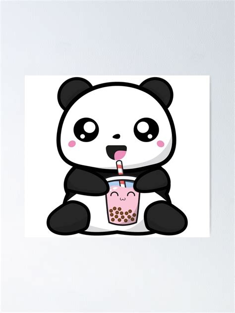 Panda Boba Kawaii Bubble Tea Poster For Sale By Mystocus Redbubble