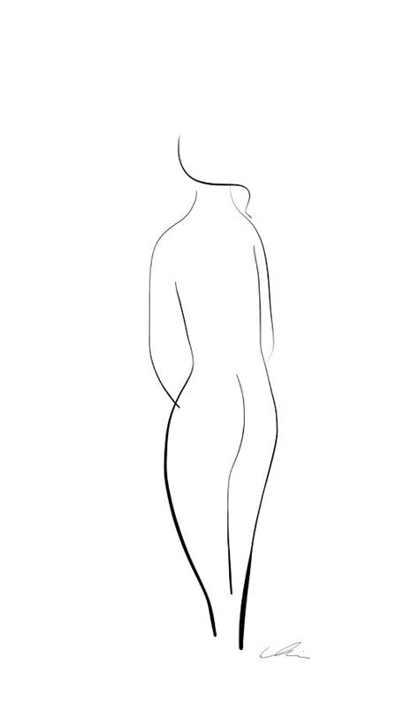 Minimal Line Drawing Of A Nude Woman Drawing By Marianna Mills Pixels