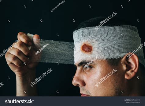Man Bondage On Head Bleeding Round Stock Photo 1471920311 Shutterstock