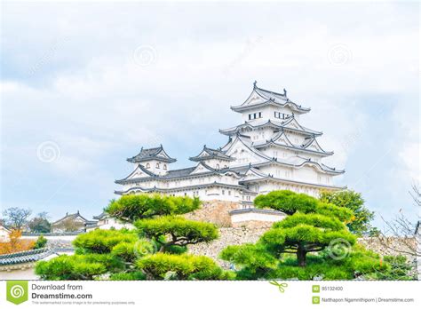 Het Kasteel Van Himeji In Hyogo Prefectuur Japan Unesco Werelderfenis Stock Foto Image Of
