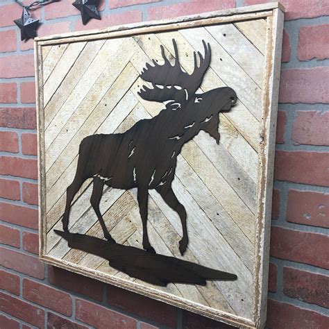 Rustic Moose Decor, Moose Decor, Moose Wall Art, Moose Wall Decor, Cabin Decor, Cabin Wall Decor 