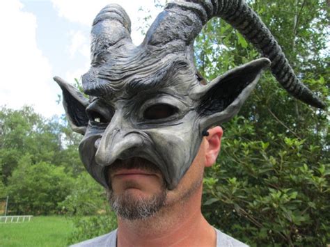 Krampus Mask Made To Order Masquerade Mask Satyr Fantasy Etsy